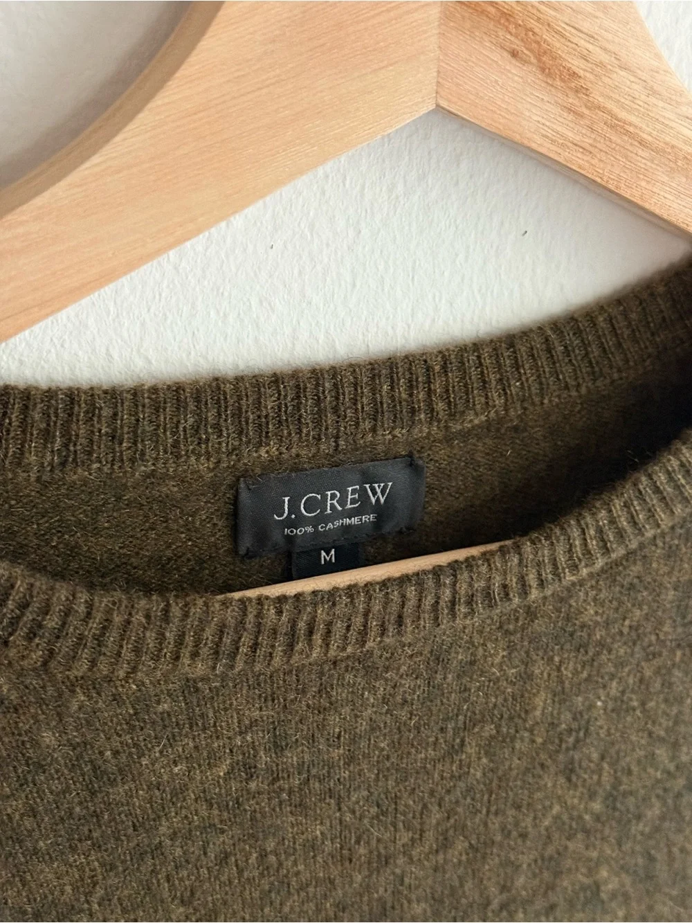 J. Crew Men's Olive Cashmere Sweater